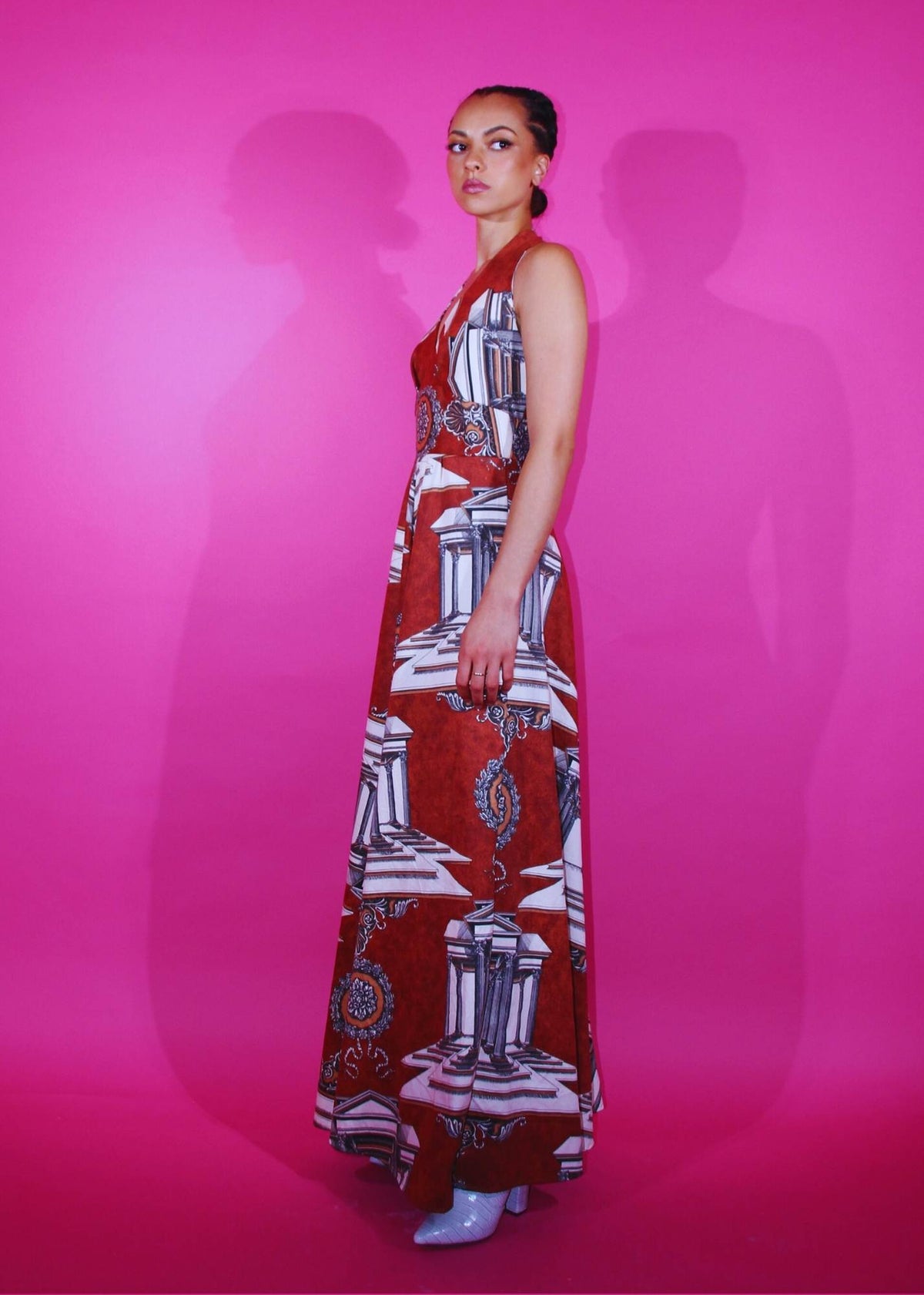 Couture 1970's Halter Neck Dress