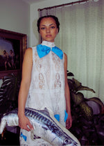 Couture Bow Lace Curtain Dress