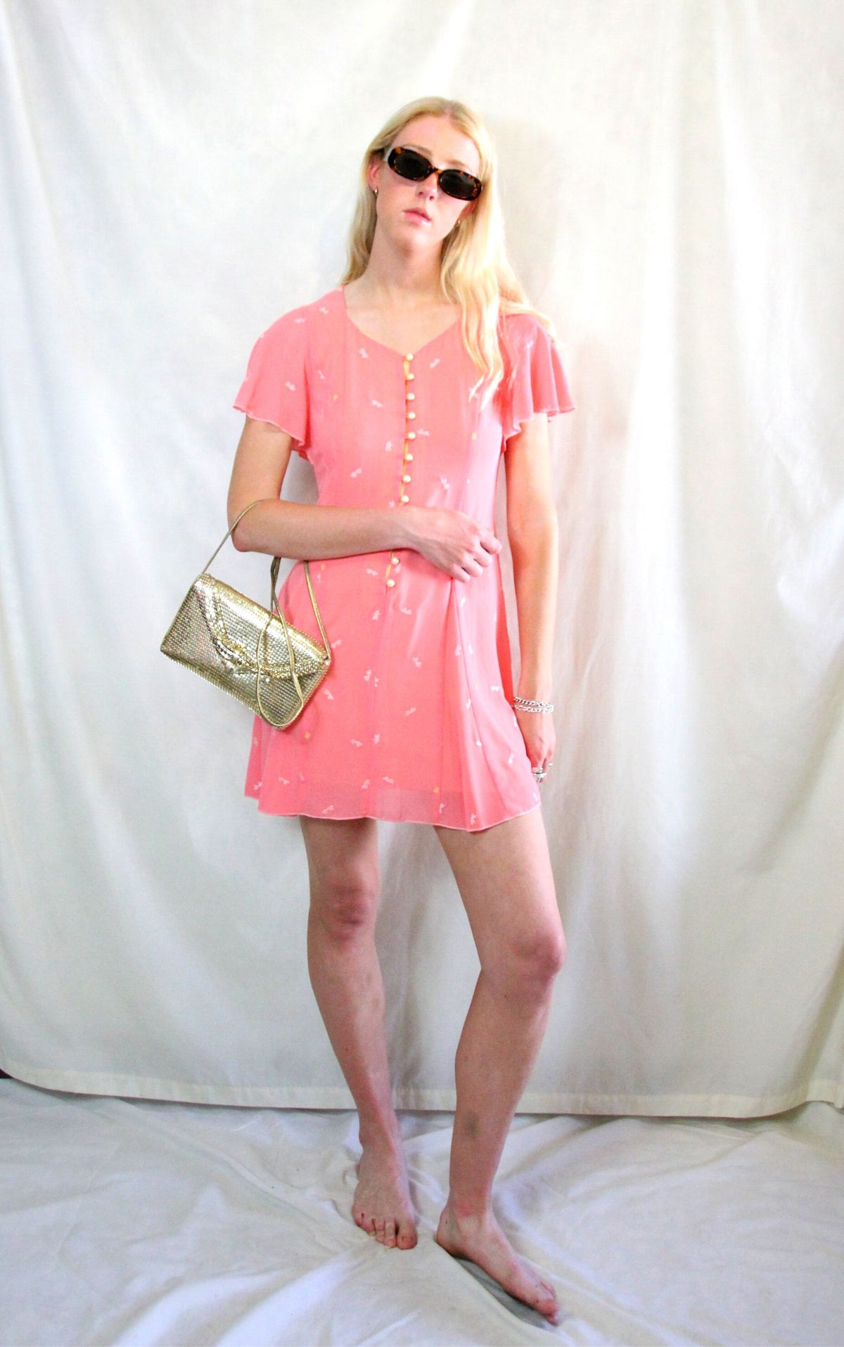 Vintage Peach Tea Dress