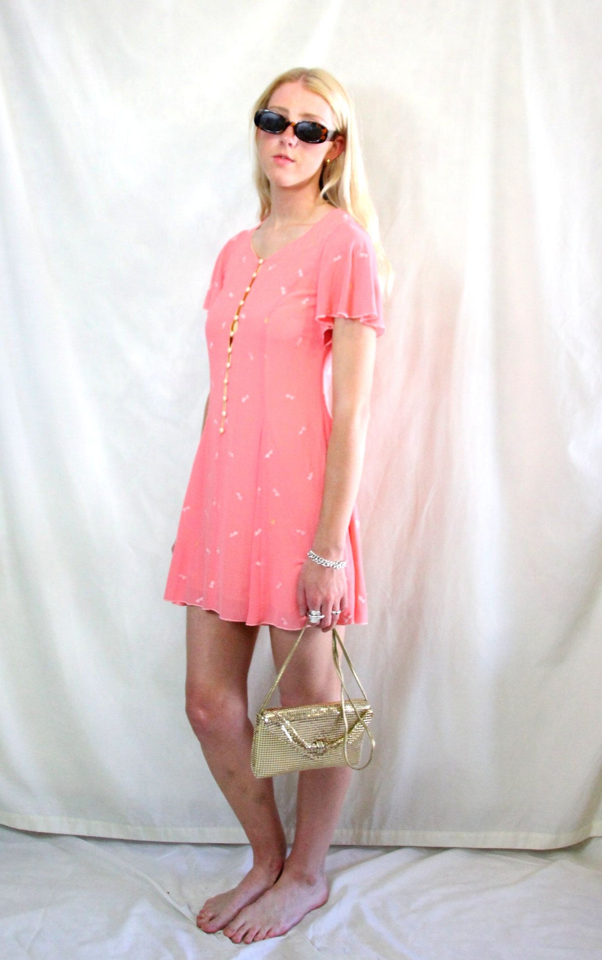 Vintage Peach Tea Dress