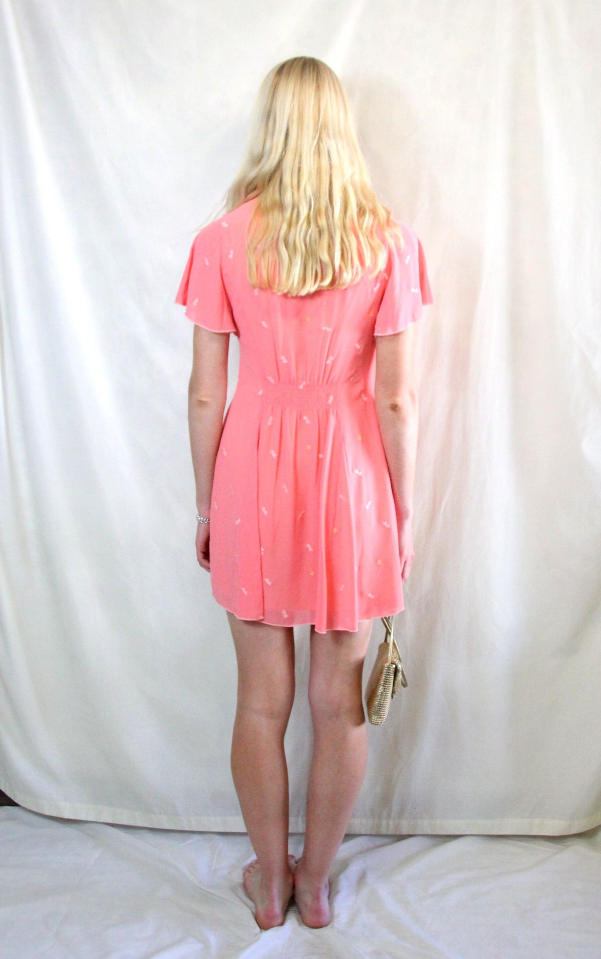 Vintage Peach Tea Dress