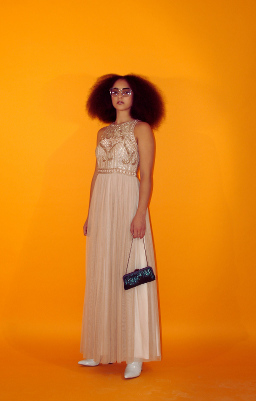Rent pink sequin prom maxi dress