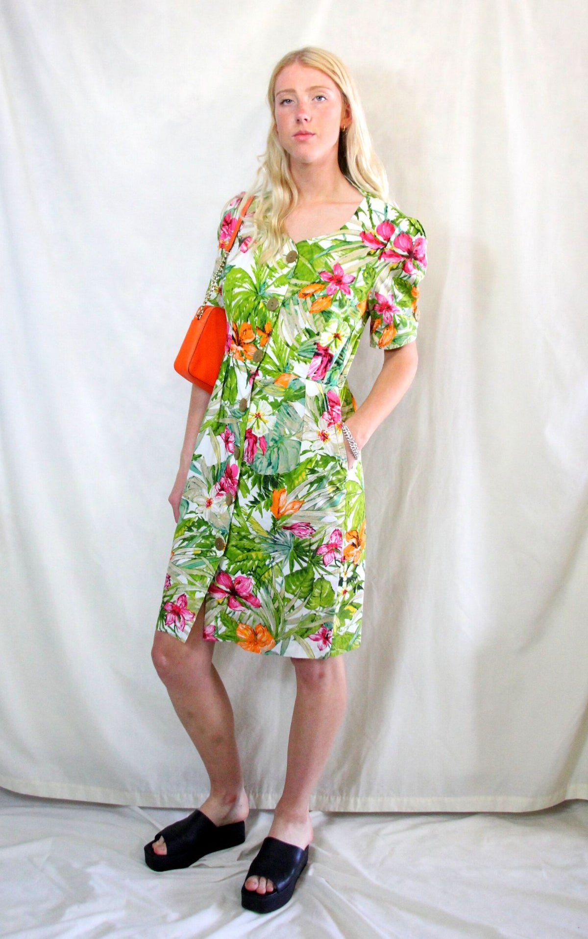 Rent Vintage Parisian 1950s Floral Tea Dress