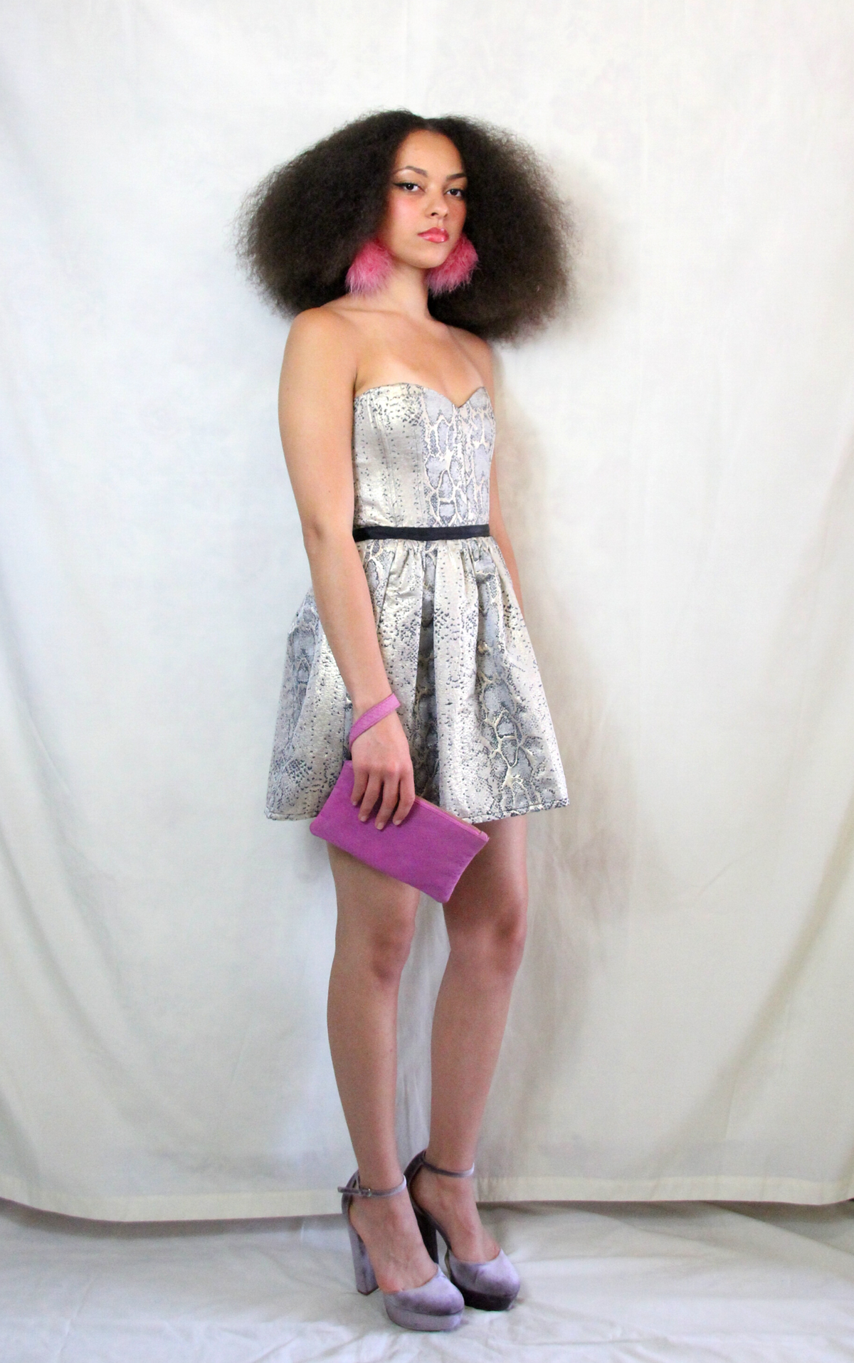 Rent petite snake print mini prom skater dressRent vintage black sequin cocktail dress with shoulder pads and back zip to close