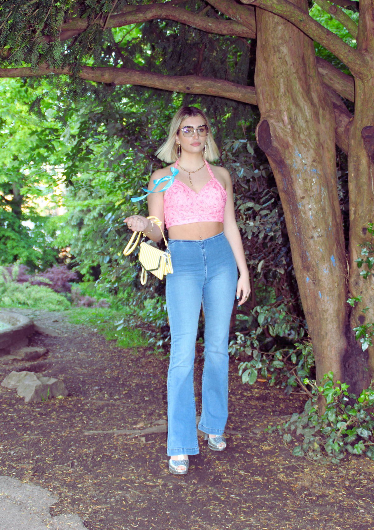 Rent 1960's pink Festival Floral Top