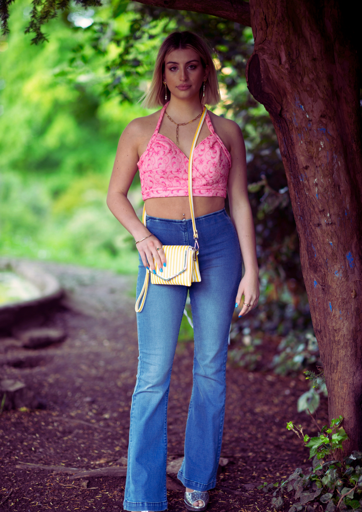 Rent 1960's pink Festival Floral Top