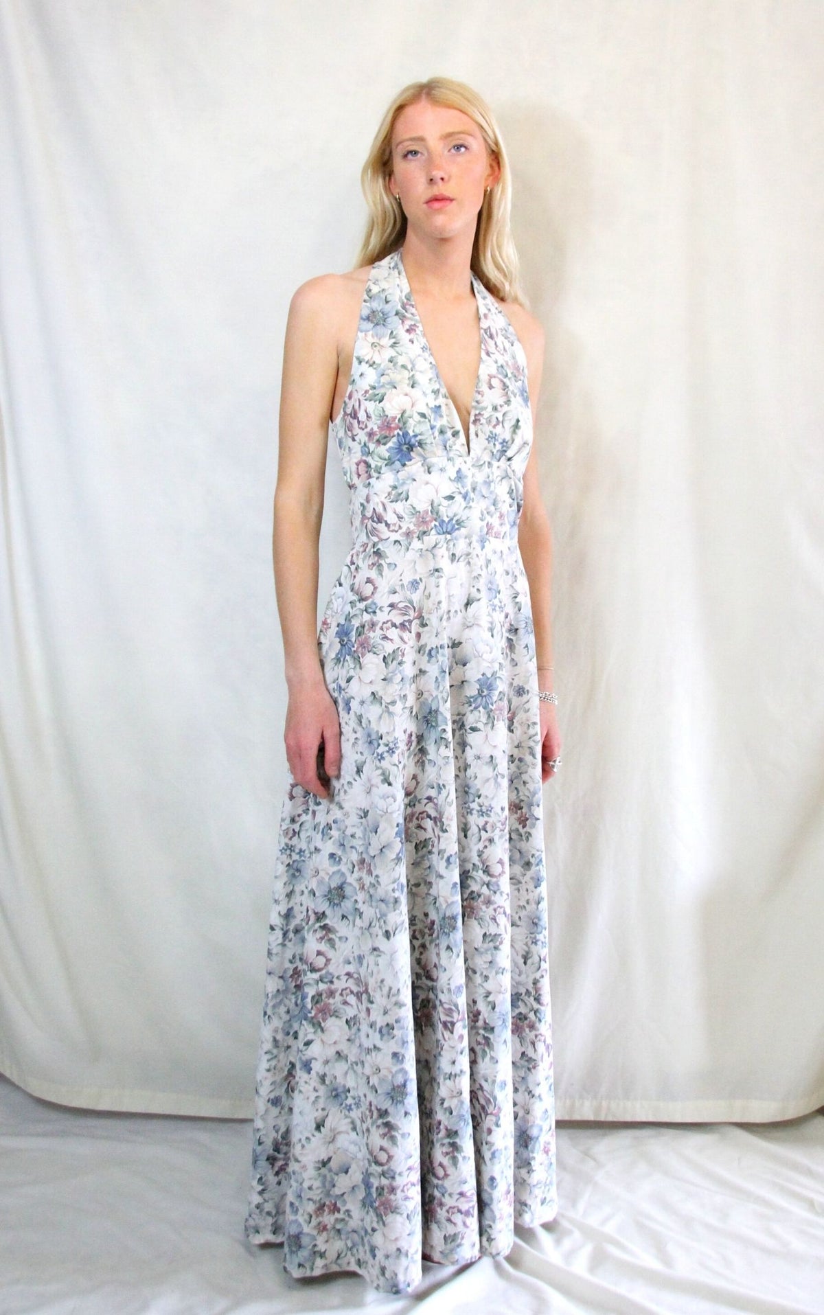 Handmade Vintage 1970's Halter Neck Dress TALL