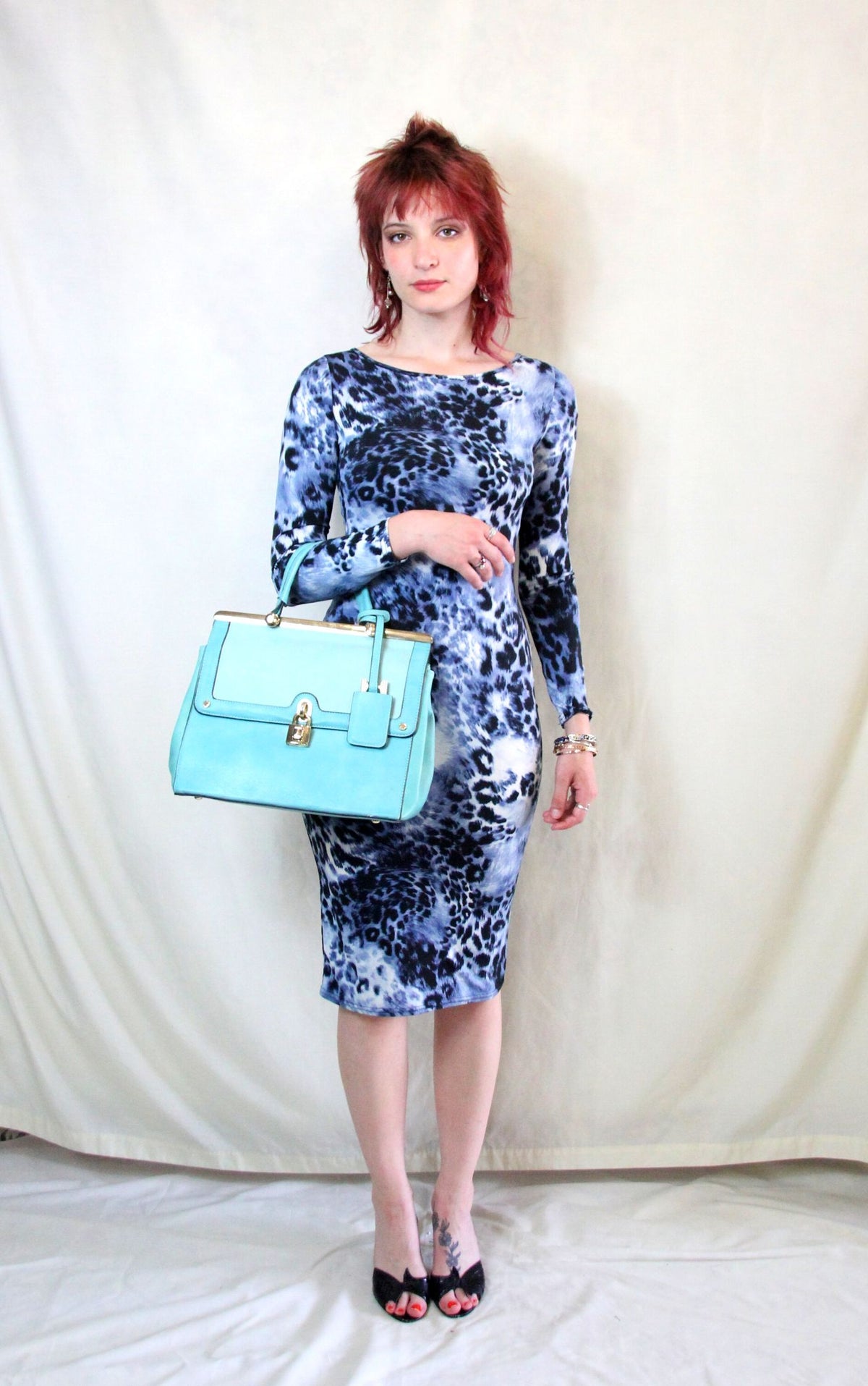 Rent midi leopard print body con dress