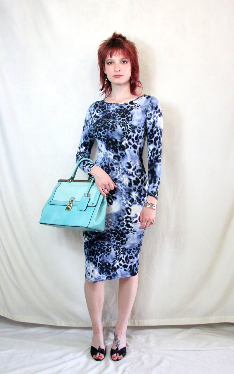 Rent midi leopard print body con dress