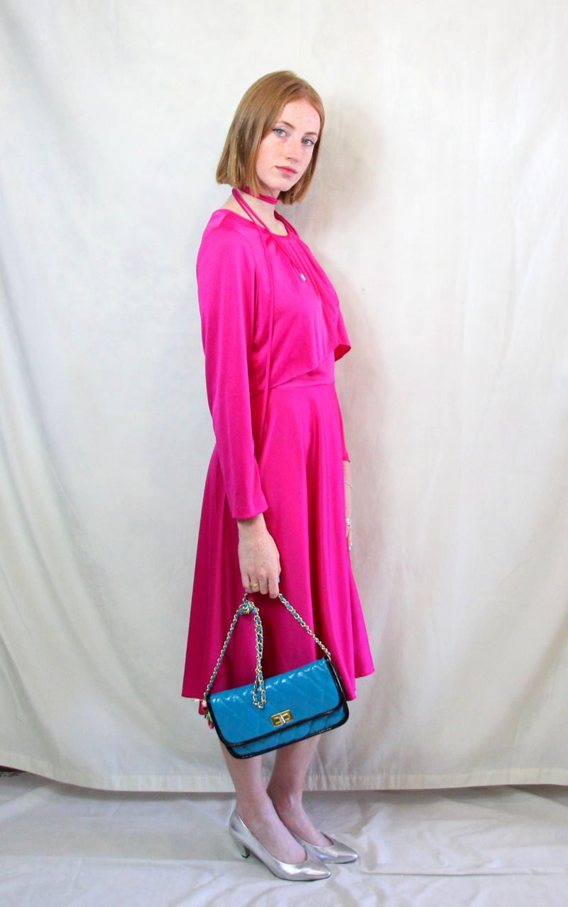 Rent pink early 80s midi tea dress