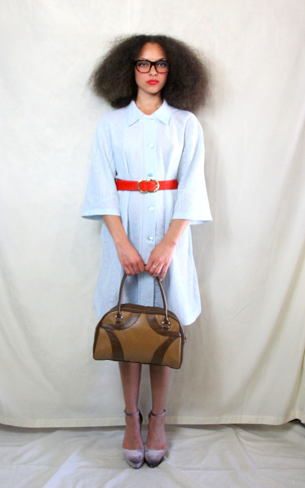 Rent pastel blue vintage shirt dress