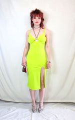 Rent neon green Midi Body Con Dress with Underwired built in Bra cups