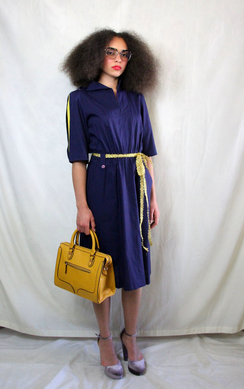 Rent vintage navy utility shirt dress