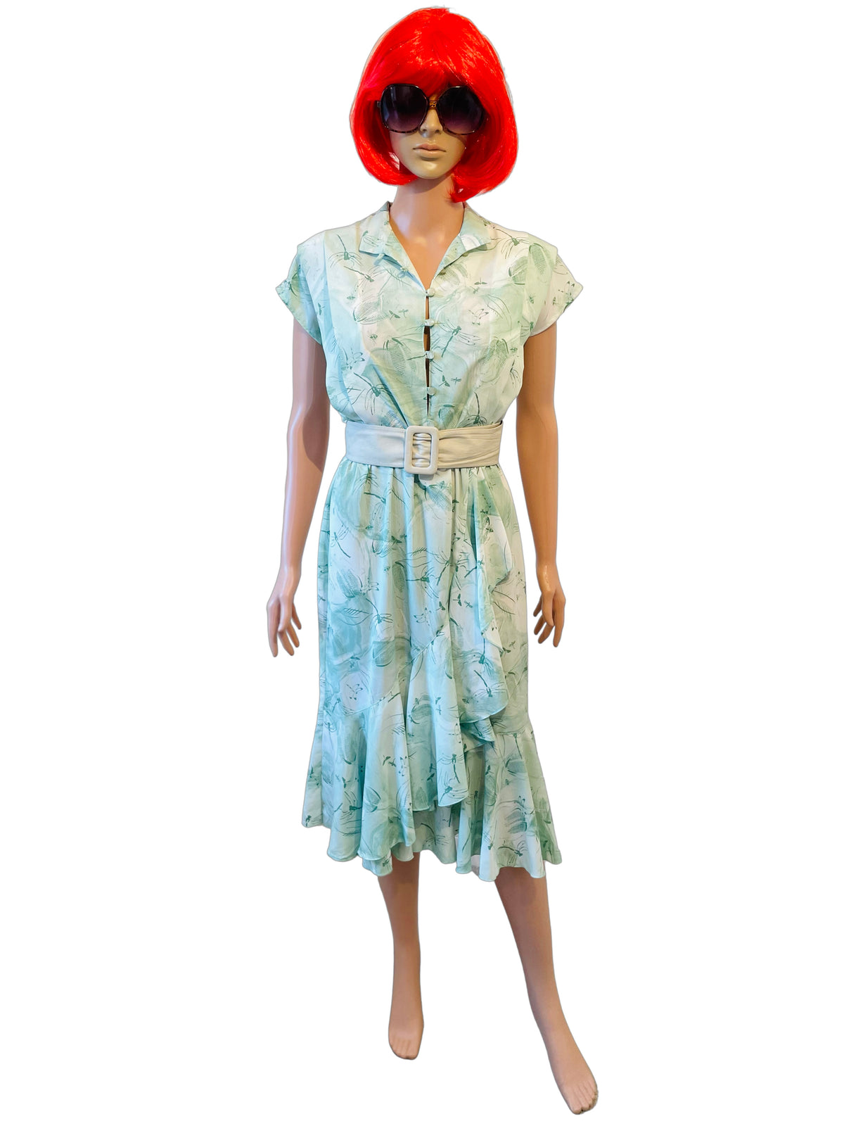 1980s Vintage green dress