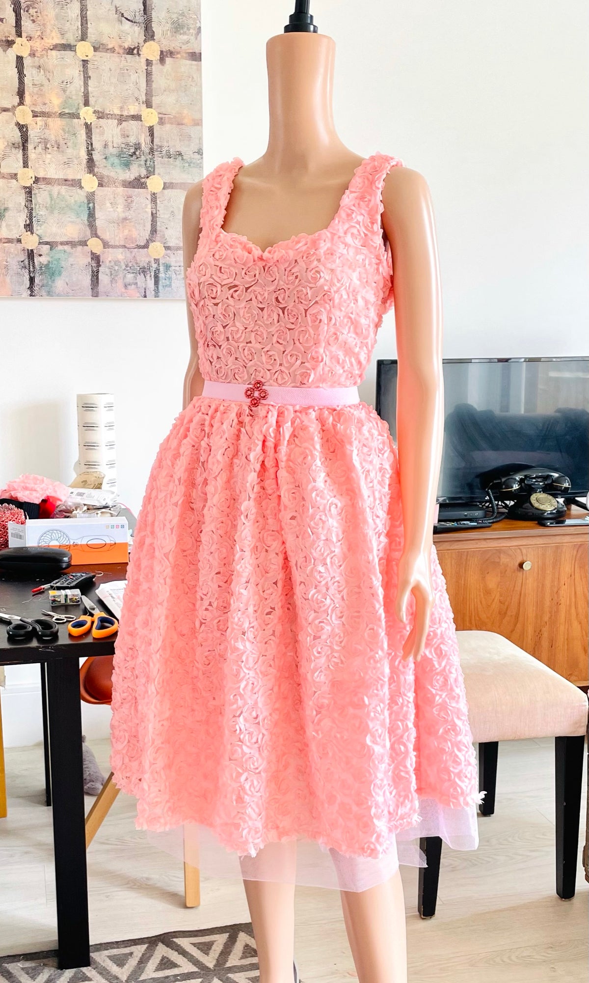 RENT Pink Sweetheart Prom Dress