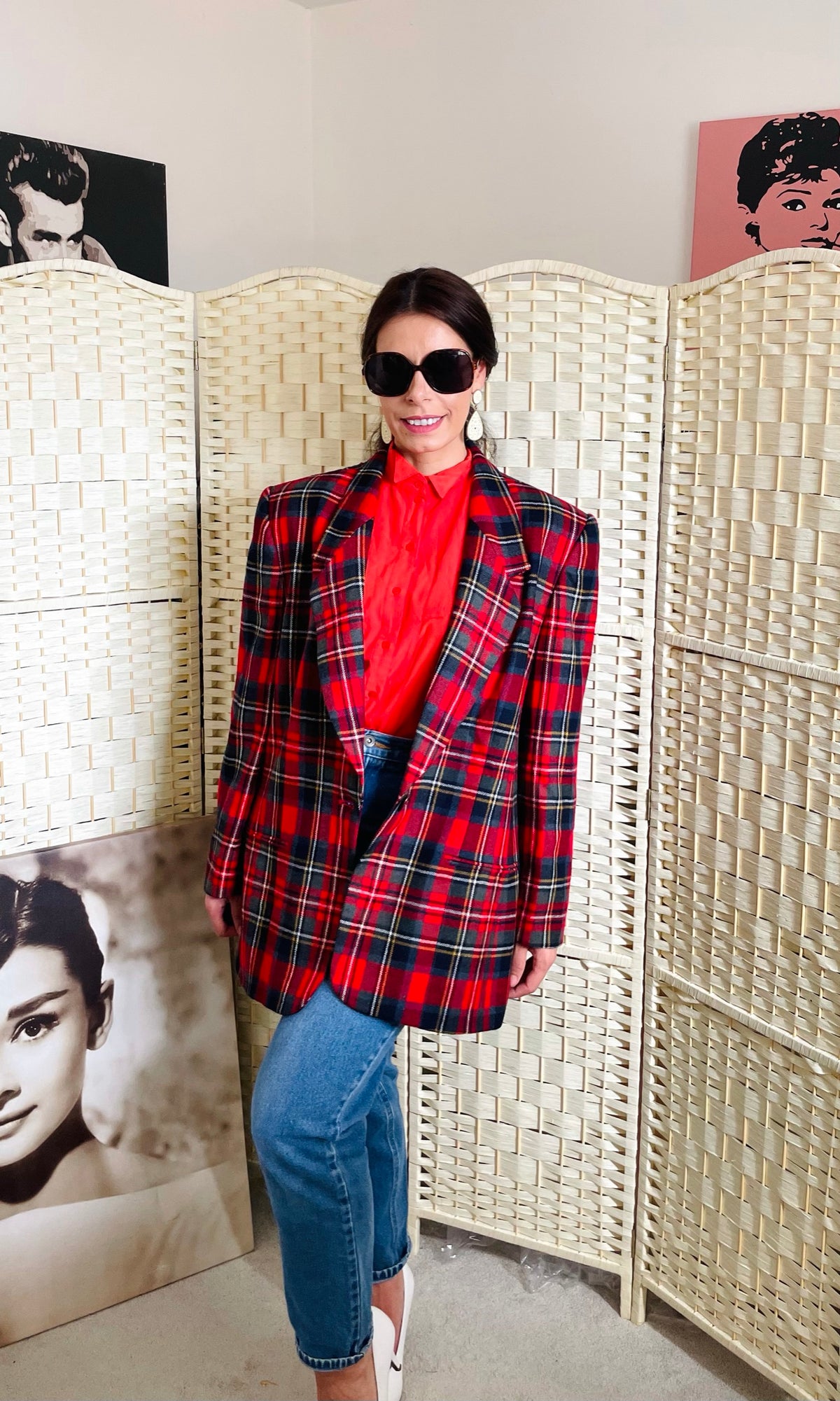 Rent Vintage Red Tartan Blazer Rent Vintage and Pre-loved fashion, Bristol Vintage shop, Bristol dress hire, clothes to rent and dress rental, designer bag rental, dress hire, Bristol dress hire, prom dress rental, wedding dress rental, Bristol alterations, wedding dress hire, Bristol dress alterations
