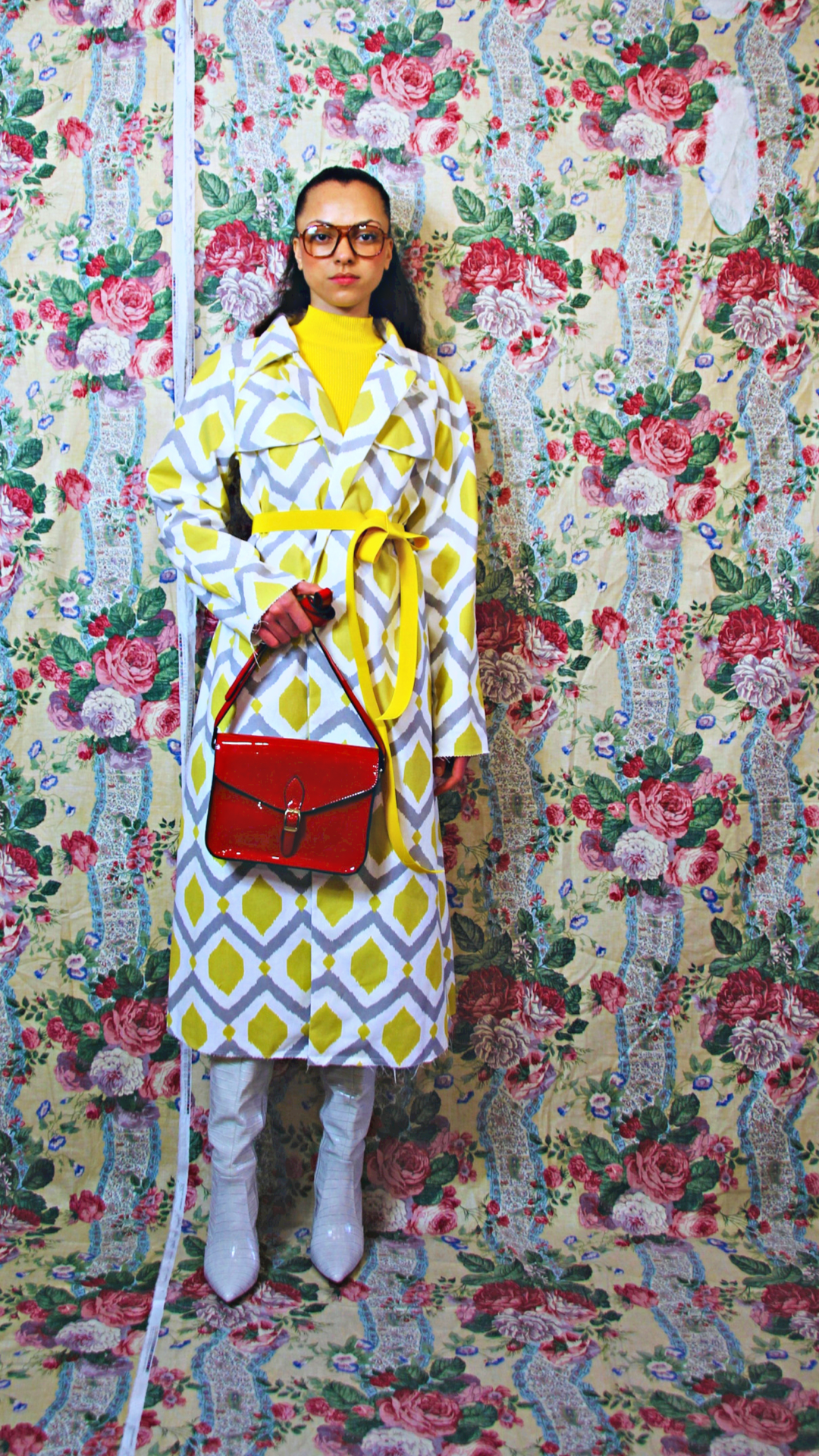 Geometric Upcycled Trench Coat TALL