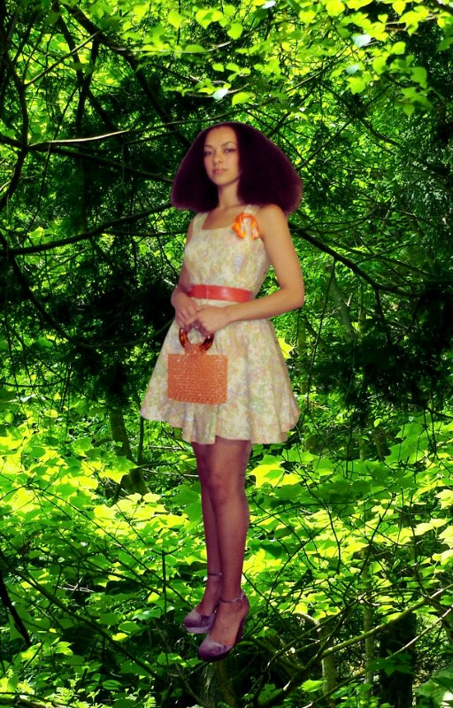 Upcycled Orange Skater Dress