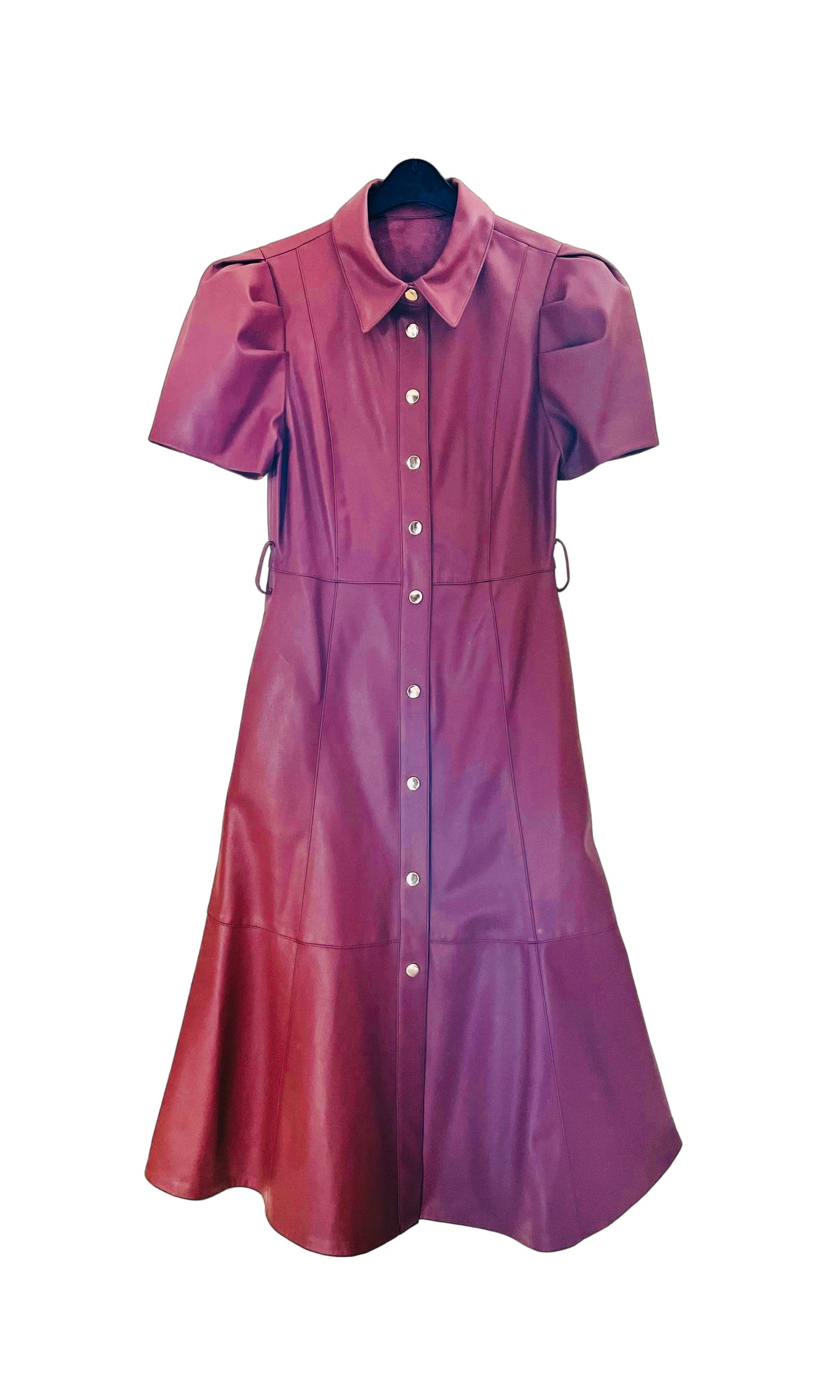 Rent faux leather tan midi dress