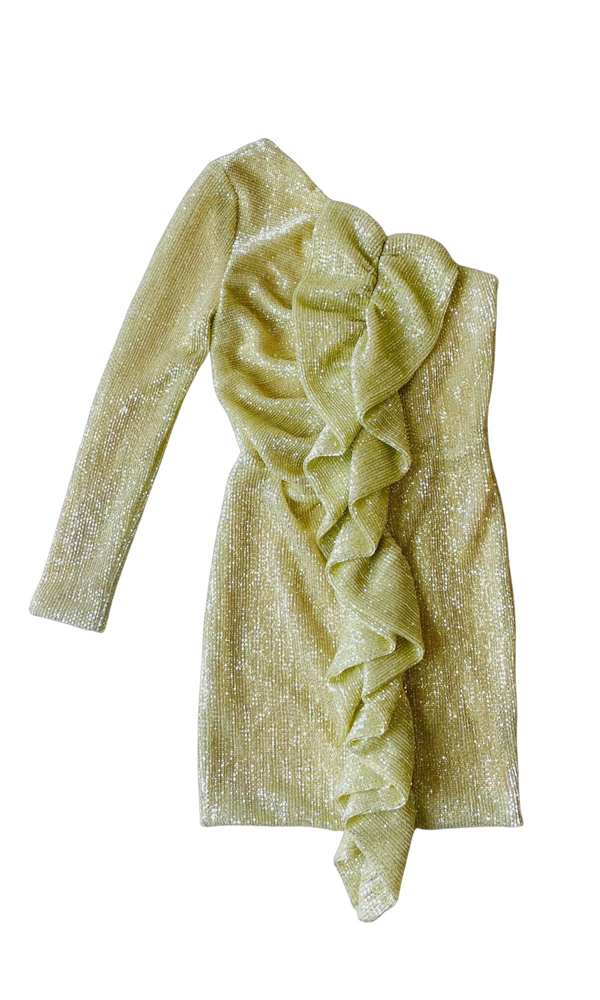 Rent Yellow Gold Sequin Cocktail Dress