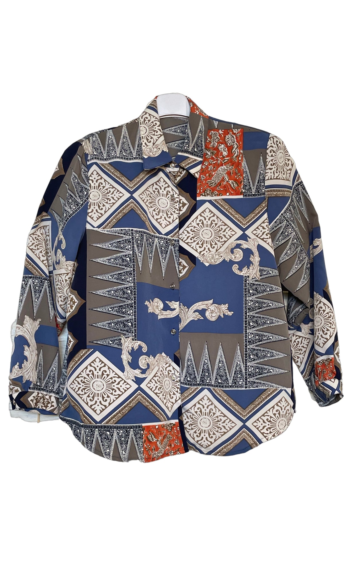 rent printed tile vintage blouse