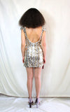 Rent gold and silver sequin micro mini dress