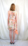Rent Vintage floral cross back skater dress with side zip and ivory and garden print detail
