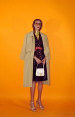 Rent vintage oversized over coat style mac with inside concealed adjustable waist tie