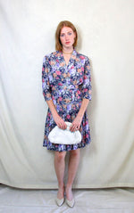 Rent Vintage Canada C&A Purple Tea Dress with front collar and matching waist belt