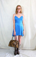 Rent Cobalt bright blue jacquard mini summer dress with adjustable straps
