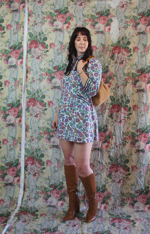 Rent 70's Floral Mini Dress