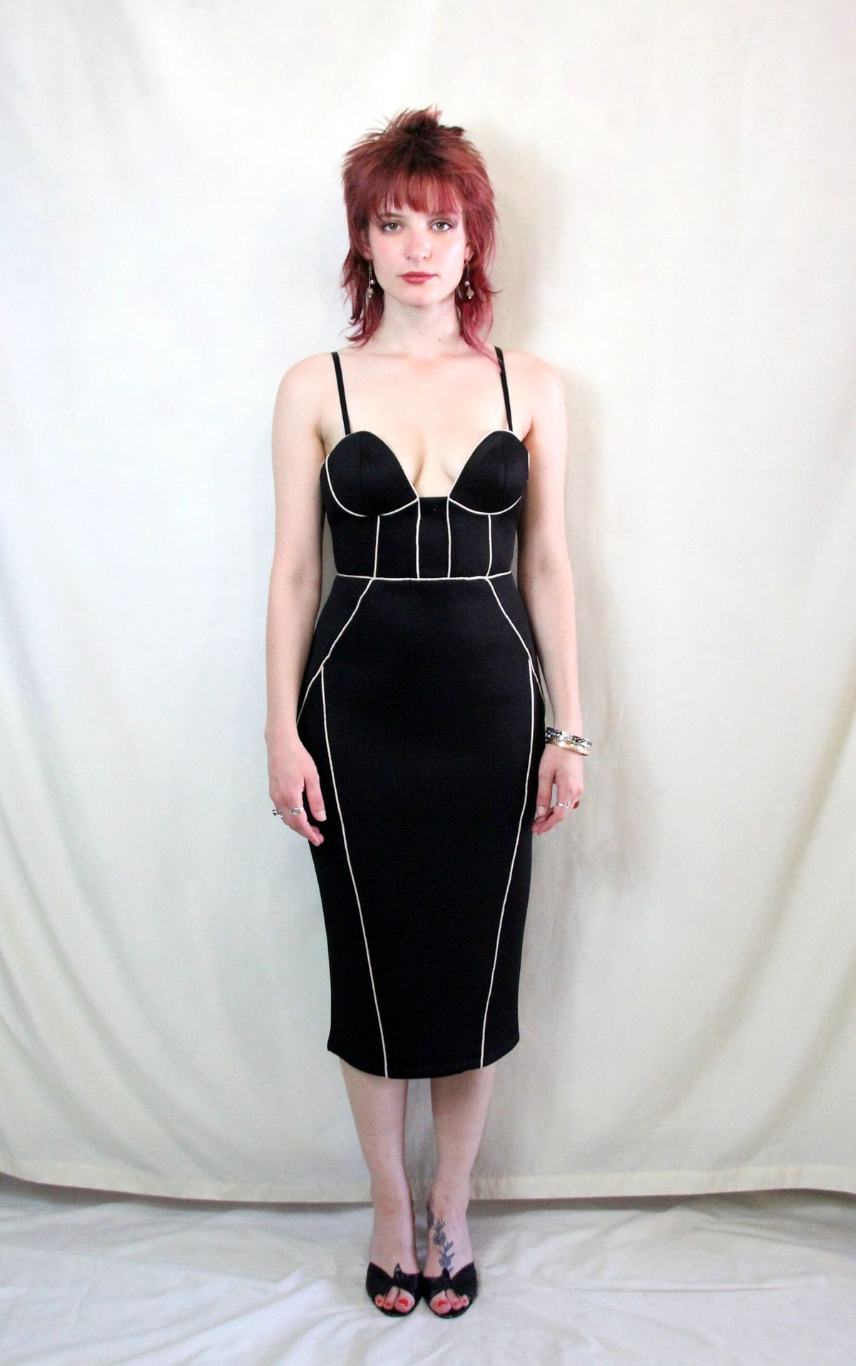 Rent black pencil dress with adjustable straps