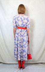 Rent Vintage Laura Ashley floral midi dress in lilac and floral print