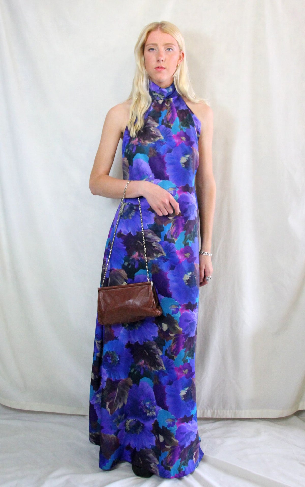 Rent vintage floral maxi dress handmade from recycled materials by WearMyWardrobeOut