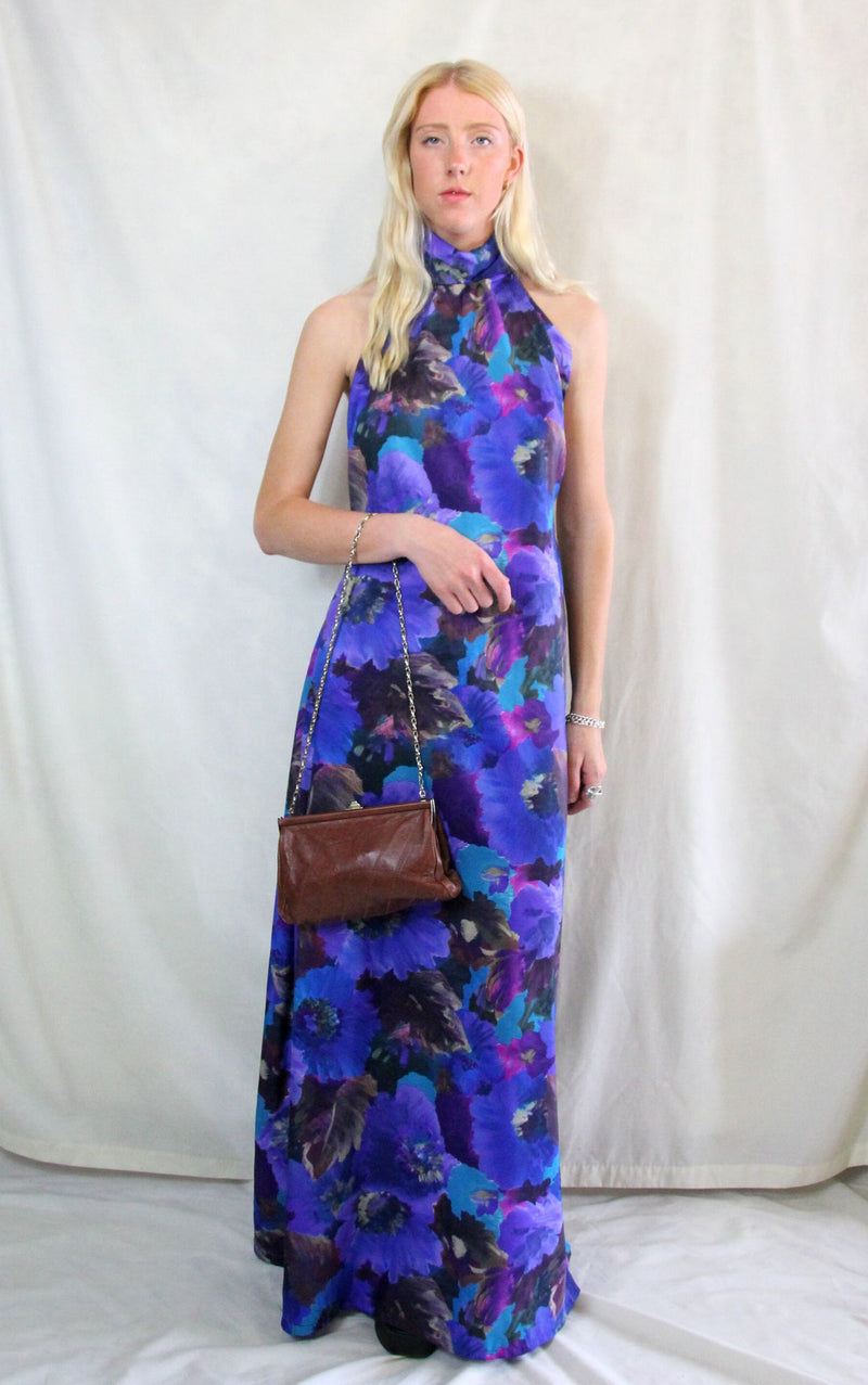 Rent vintage floral maxi dress handmade from recycled materials by WearMyWardrobeOut