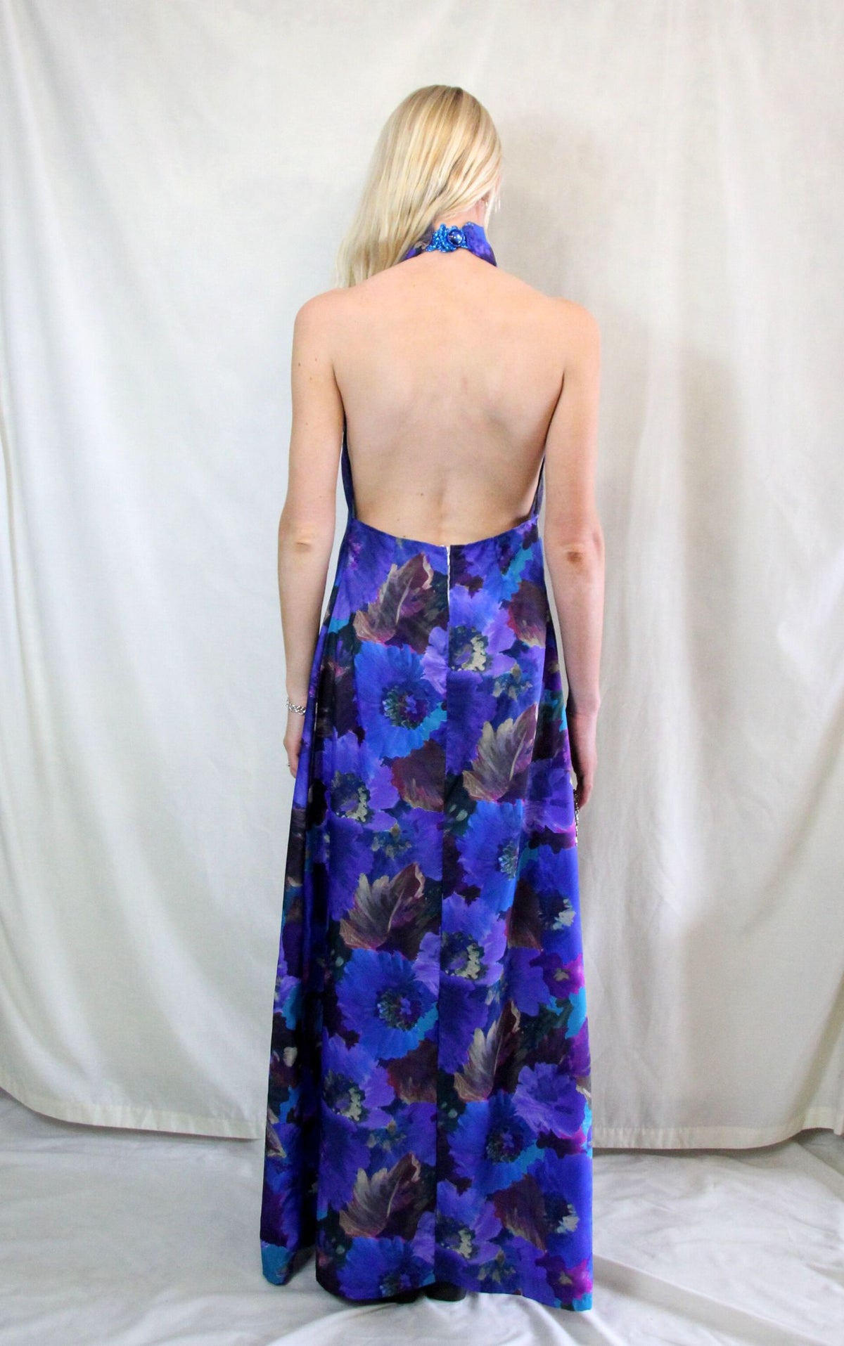 Rent vintage floral maxi dress handmade from recycled materials by WearMyWardrobeOut