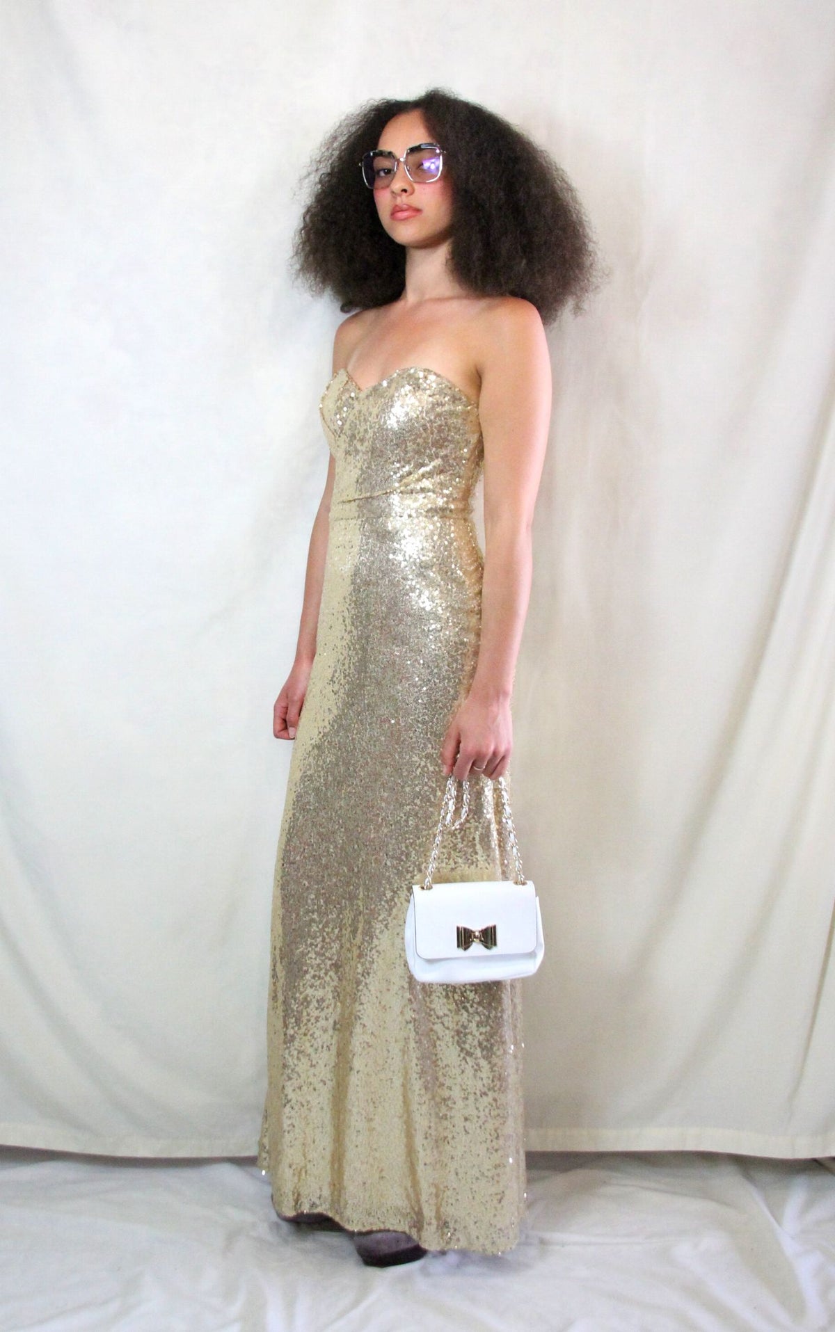 RENT Vintage Gold Sequin Maxi Dress WearMyWardrobeOut RENT Vintage Gold Sequin Maxi Dress WearMyWardrobeOut