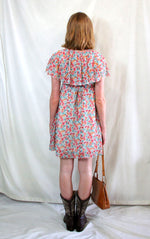 Rent ditsy floral print dress with cross over front and back tie 