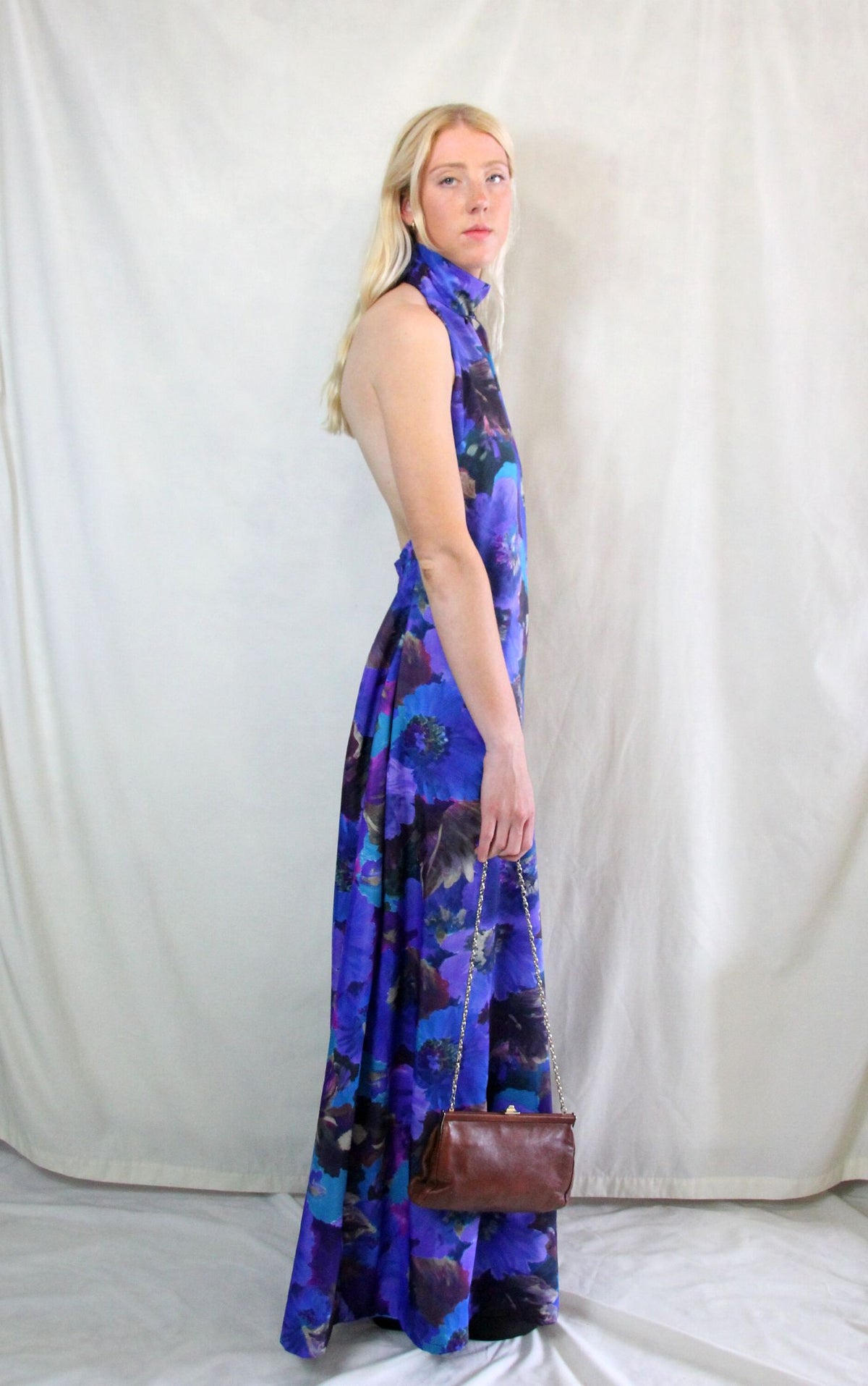 Rent vintage floral maxi dress handmade from recycled materials by WearMyWardrobeOut