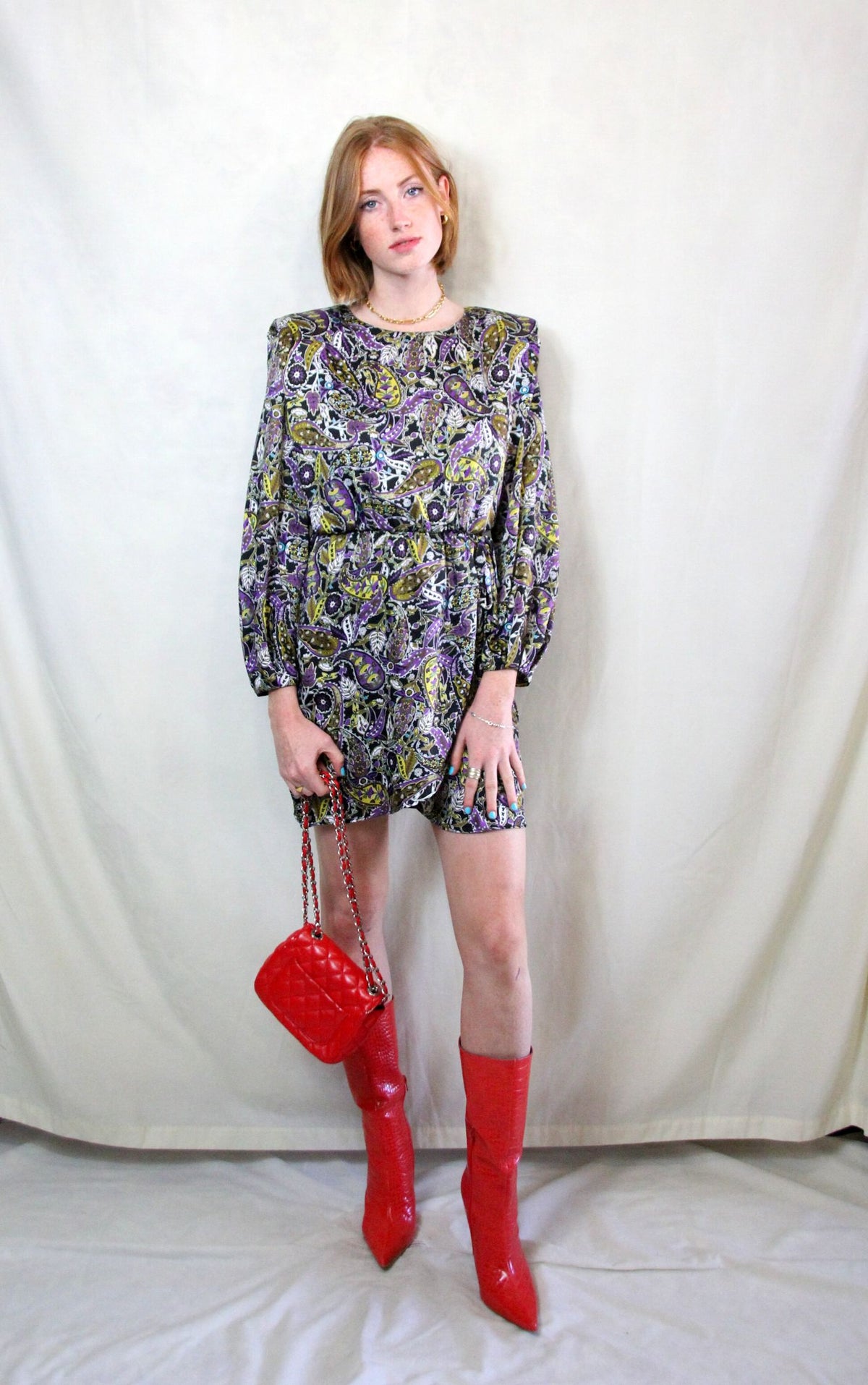 Rent 1970s Style Dress with geometric paisley print