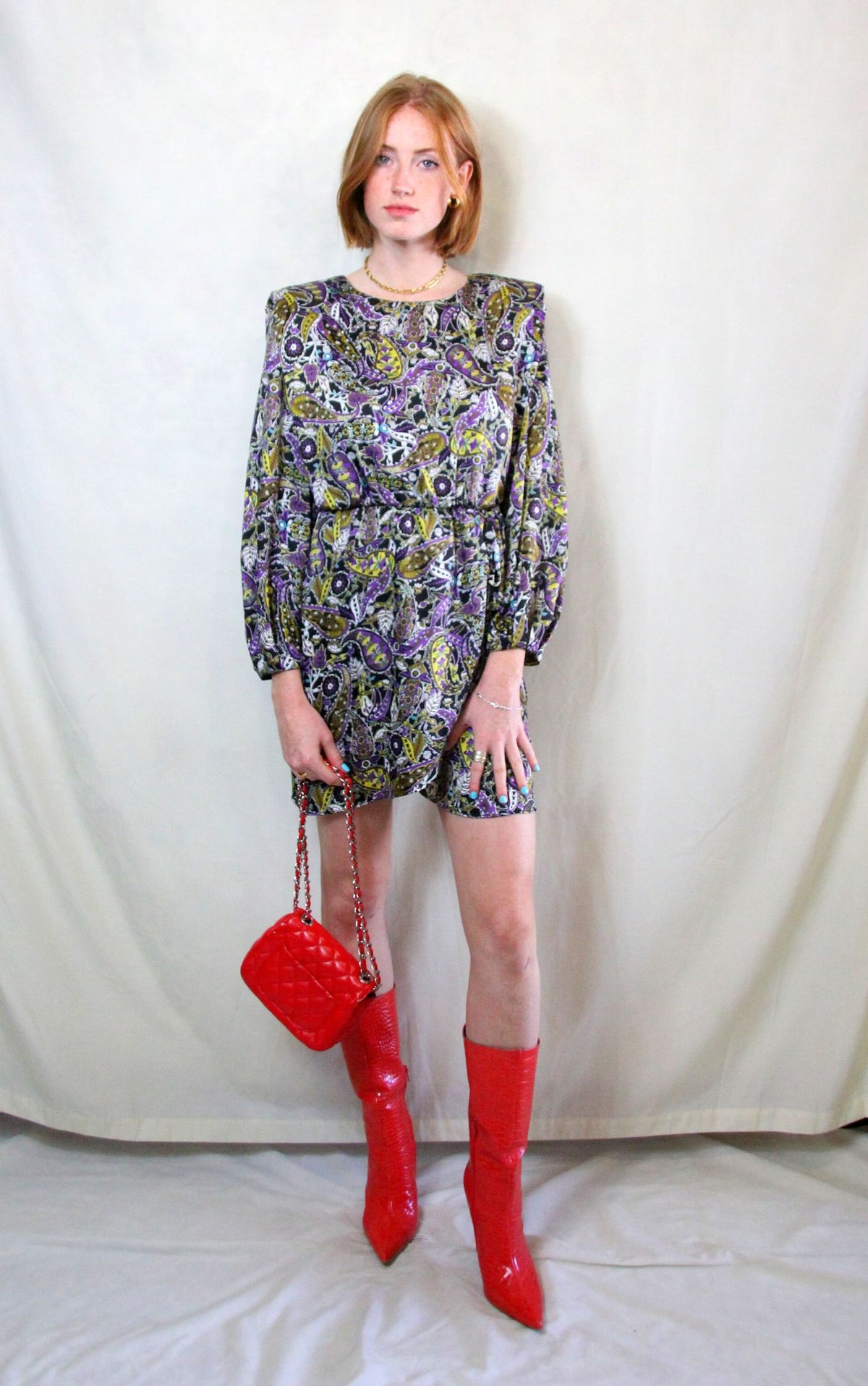 Rent 1970s Style Dress with geometric paisley print