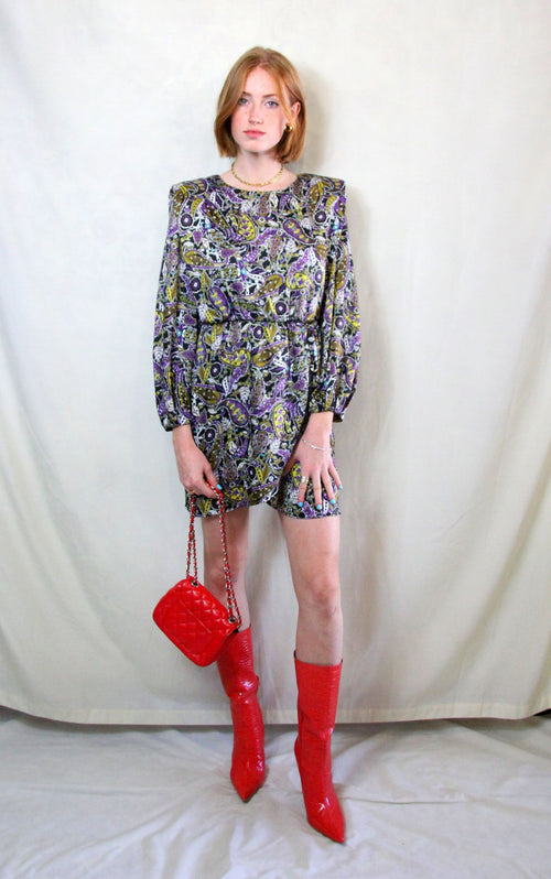 Rent 1970s Style Dress with geometric paisley print