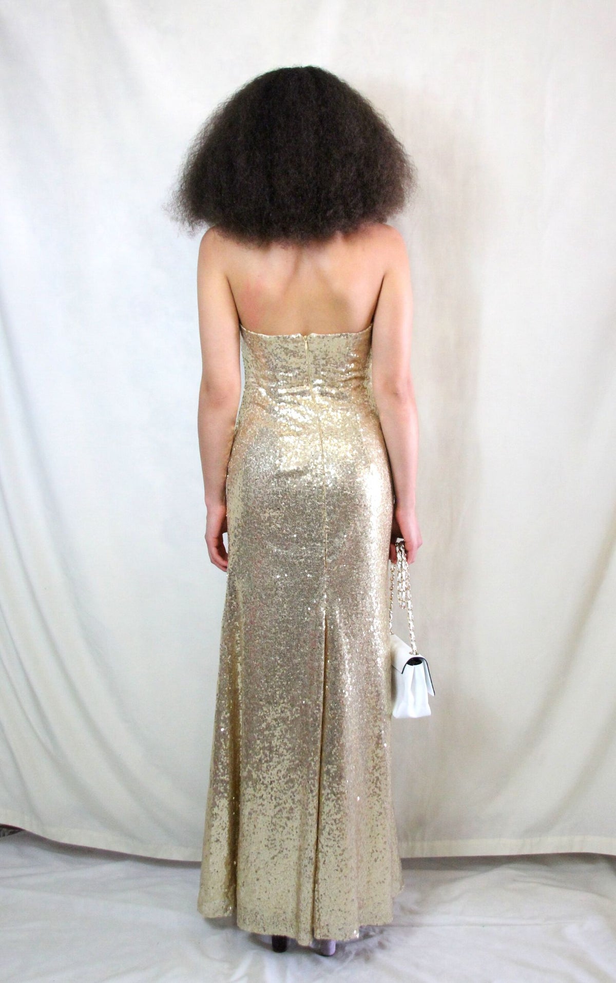 vintage gold sequin dress FW 1995 Ralph Lauren gold sequin gown Available Now
