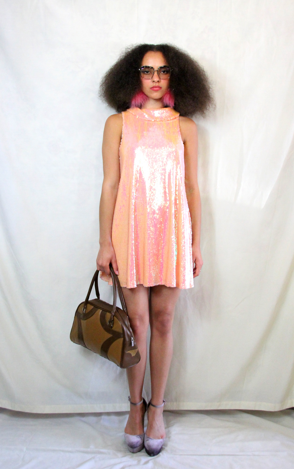 orange y2k dress Y2K Orange Sequin Gown by Masquerade