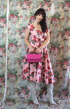 Rent Pink Floral 50's Midi Dress