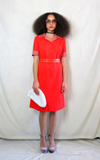 Rent Vintage 1960's mod red shirt dress with contrast collar and sleeves