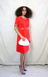 Rent Vintage 1960's mod red shirt dress with contrast collar and sleeves