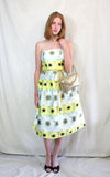 Rent sunflower print strapless prom dress