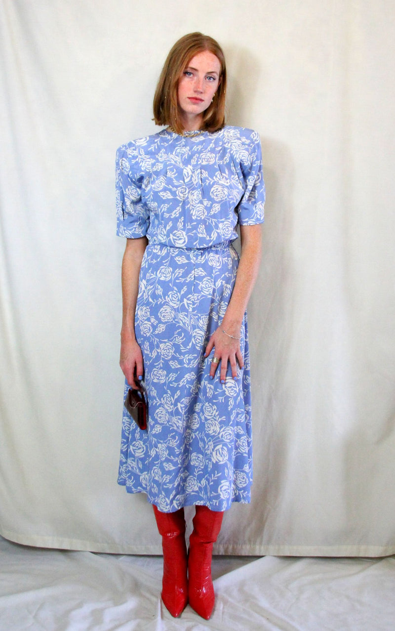 Vintage Liz Claiborne Floral Midi Tea Dress