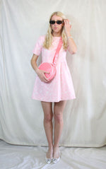 Rent Pink and White Jacquard Mod Dress